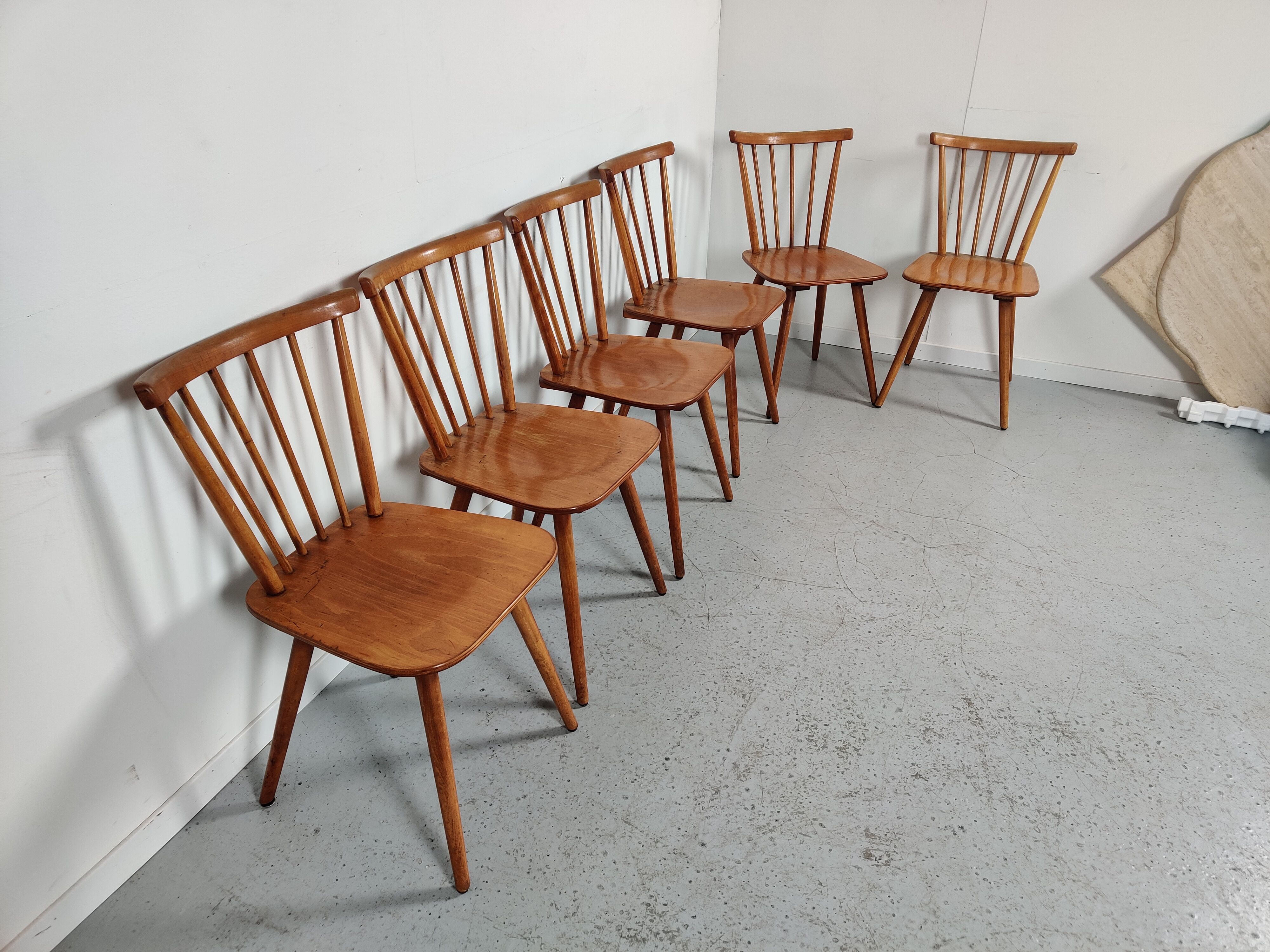 6 60s bistro bar chairs