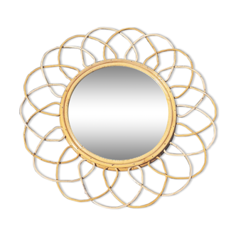 Vintage rattan mirror