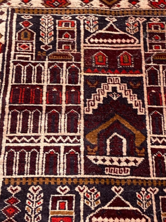 Afghan carpet Baluch vintage 140x86cm