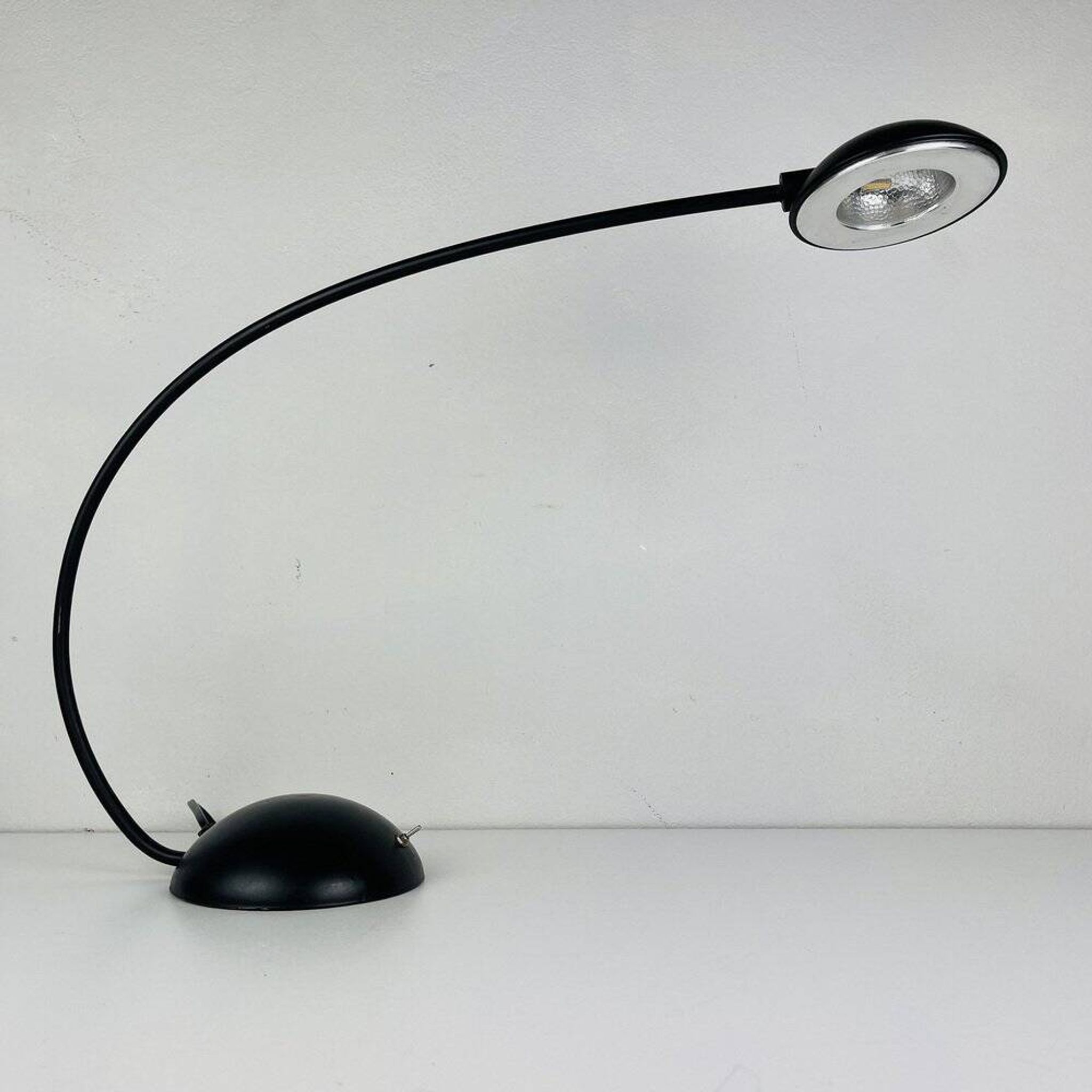 Black Italian desk lamp by C. Zaffaroni Turate, 1980s.