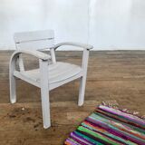 Vintage white children's chair - light grey 1950