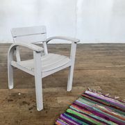 Fauteuil vintage pour enfant blanc gris clair 1950
