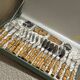 24-piece bamboo cutlery set