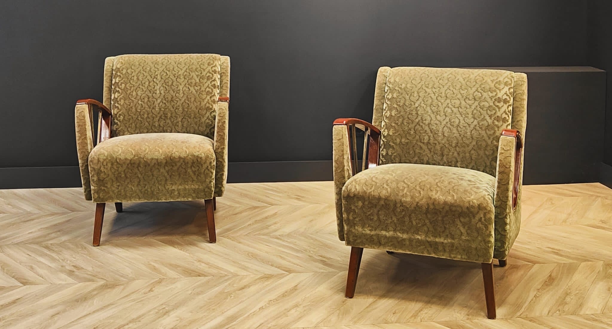 Two mid century armchairs