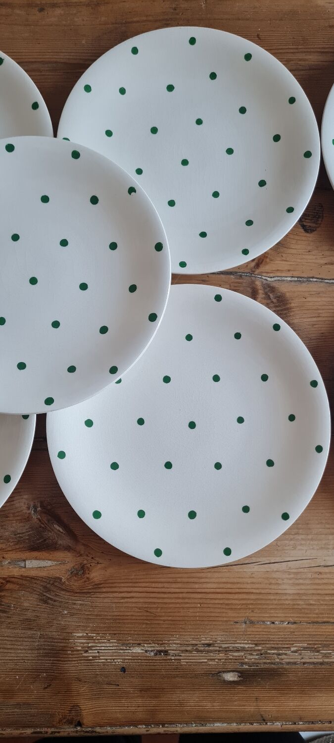 Set de 10 assiettes plates longchamps vintage