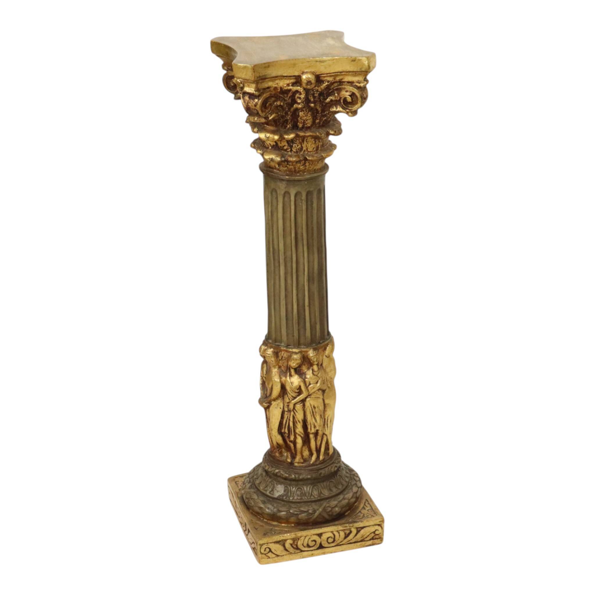 Classical Gold Column Resin Pillar Baroque Style 20th Century