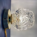 Vintage globe wall / ceiling light in molded glass
