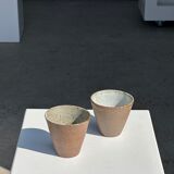 Set of 2 cups / mug Indonesian ceramic (matte brown)