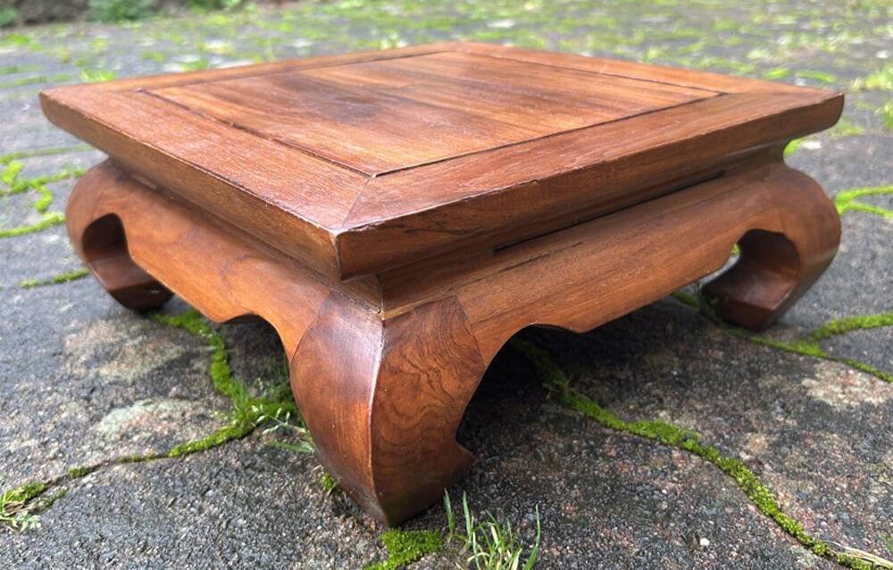 Small opium table, pot holder, teak, vintage
