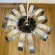 Suspension vintage fleur en rubans d’inox – Space Age années 1970
