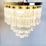 Flush mount chandelier by Glashutte Limburg, 1970s