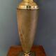 Leather and gold metal lamp from Le Dauphin 1970