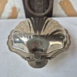 Silver-plated shell butter dish