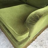 Vintage green velvet sofa