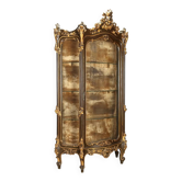 Vitrine baroque ancienne en bois sculpté, Italie, XIXe siècle
