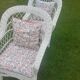 Rattan armchairs, white lacquered