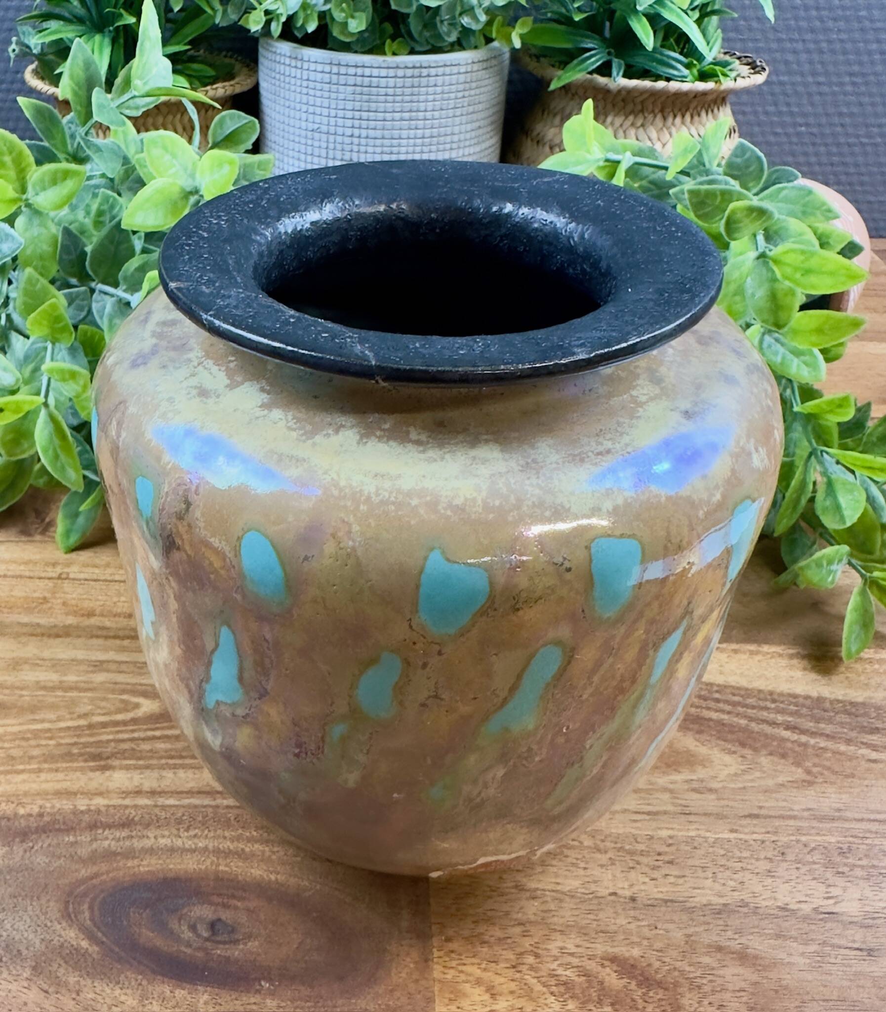 Handcrafted ceramic vase “Unique Piece AR” vintage glazed