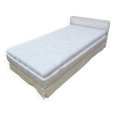 Lit simple vintage rembourré avec matelas et cadre 100x190 cm, années 60/70