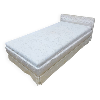 Vintage Upholstered Single Bed with Mattress and Frame 100x190 cm, 60s/70s