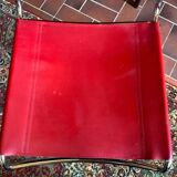 2 tubular chairs in red leatherette, Italy, Design, 1970