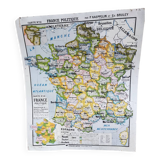 Vintage political map of France