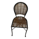 Set of 4 Wrought Iron and Rattan Chairs
