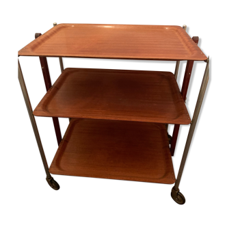 Formica Mahogany rolling service table