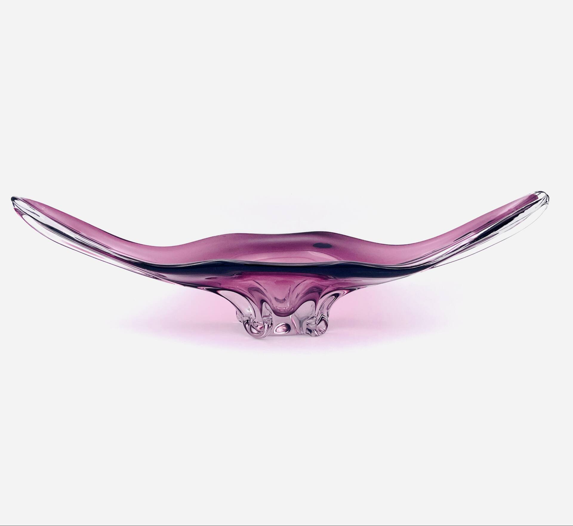 Coupe XXL Formia Murano Verre Soufflé Violet Mid-Century 62cm