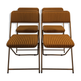 Foldable Lafuma chairs striped fabric and golden base
