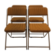 Chaises Lafuma pliables tissu rayé et piétement doré