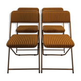 Foldable Lafuma chairs striped fabric and golden base
