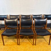 Ensemble de 8 chaises de salle à manger rétro milieu du siècle par Johannes Andersen pour Uldu