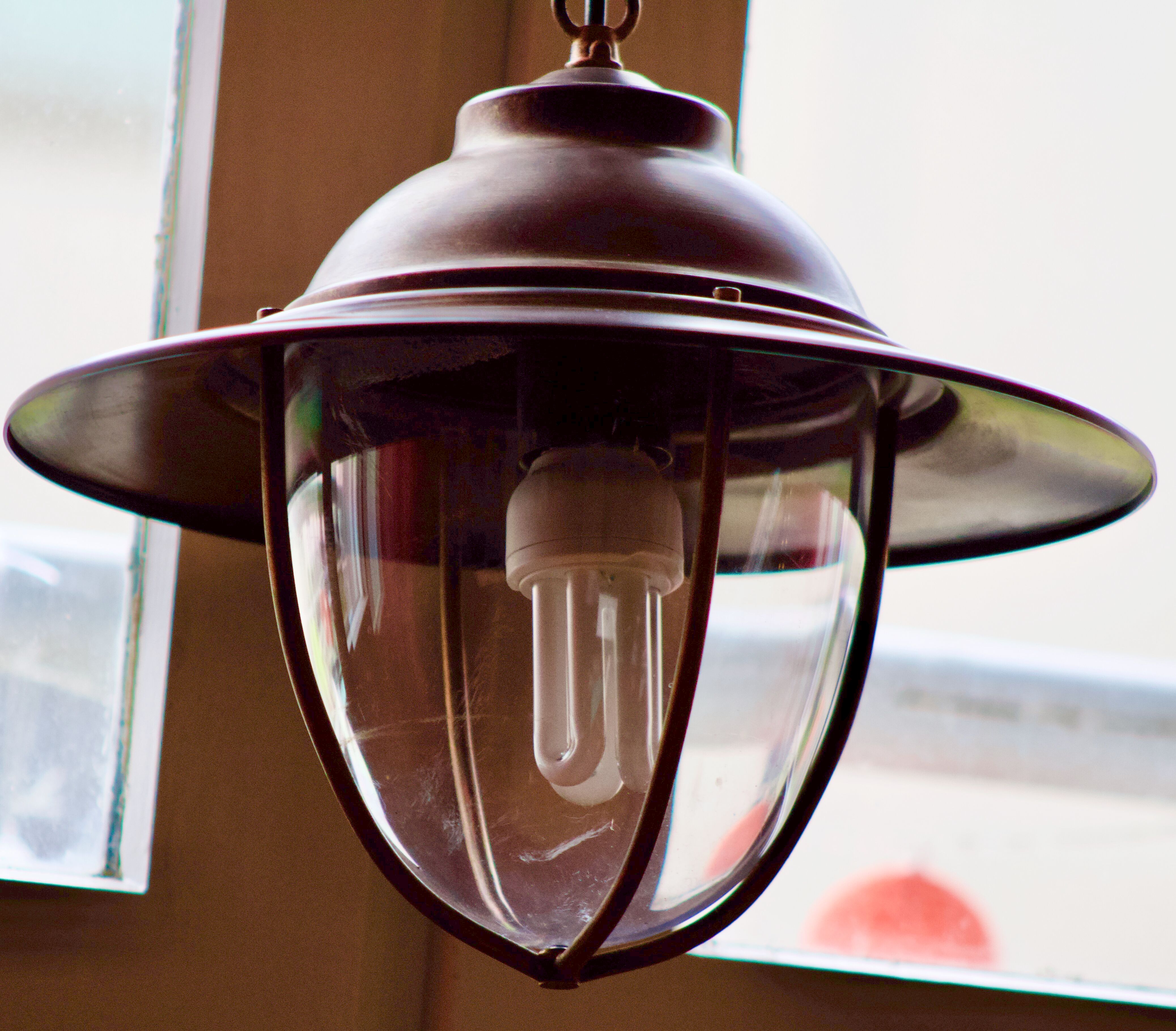 Glass and metal hanging lamp - Massive