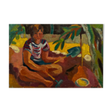 Painting of a child playing in summer, 20th century