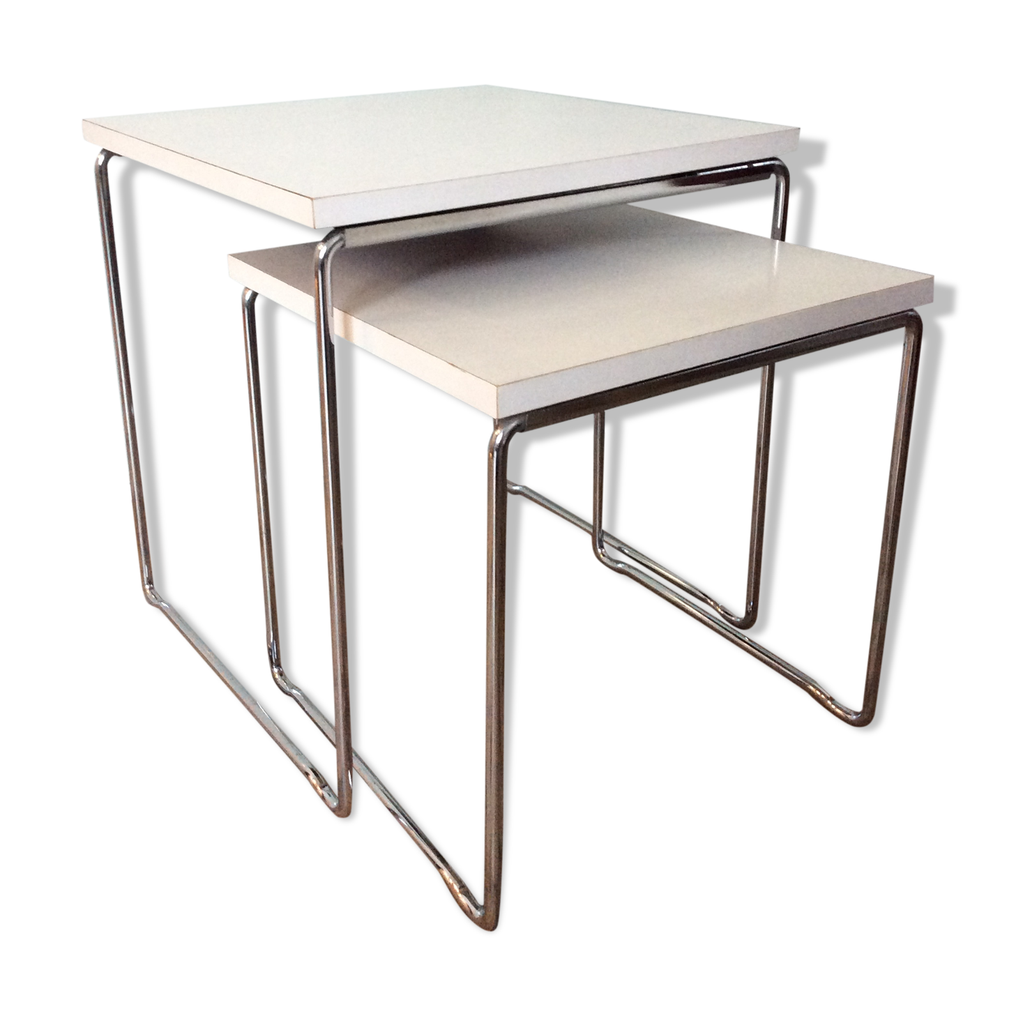 Pair of vintage pull-out tables from the 70s