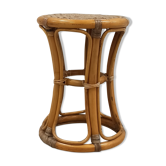 Bamboo and rattan stool, 70's