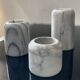 Trio of vintage marble candlesticks