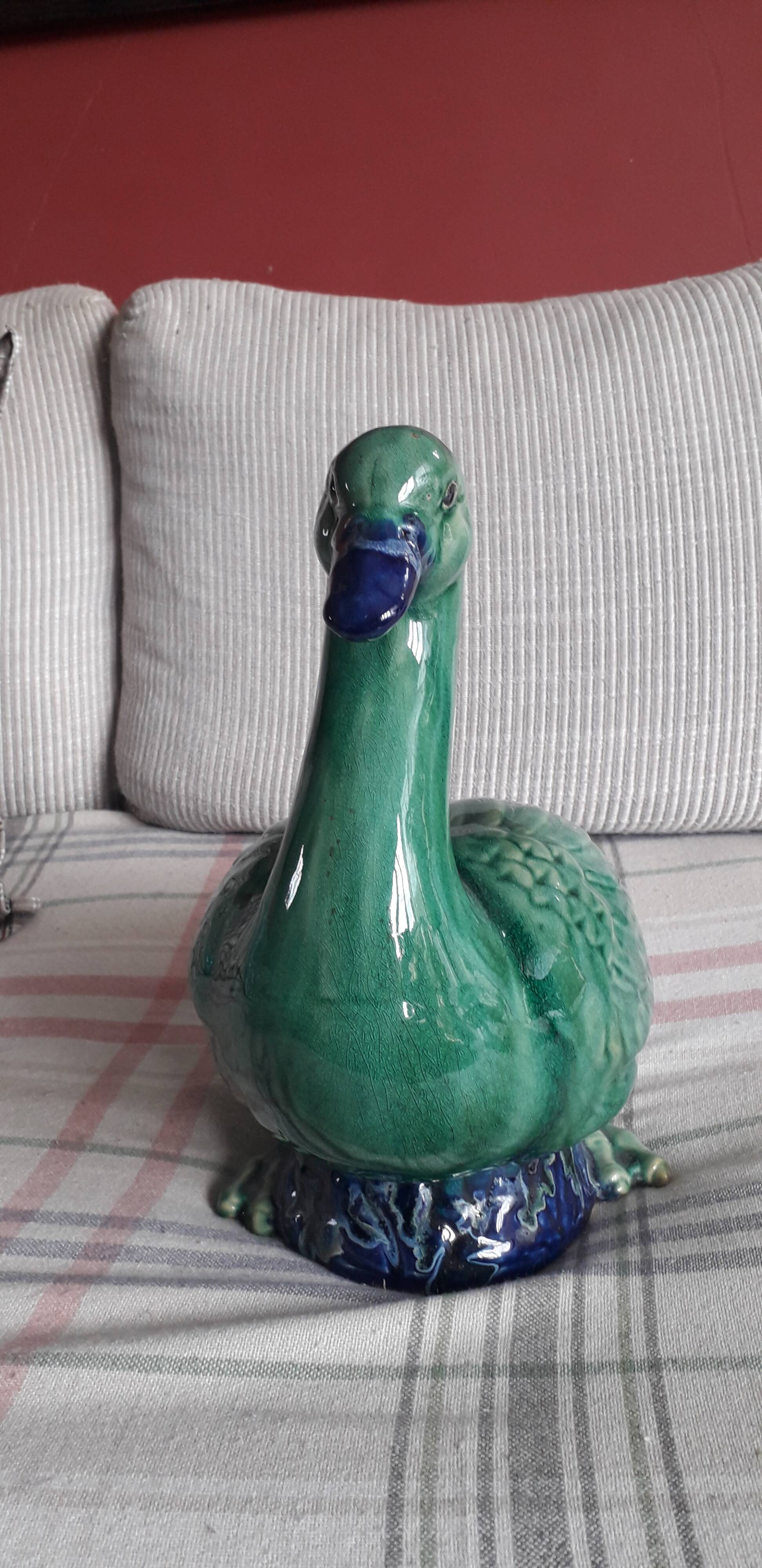 Grand canard vintage en céramique