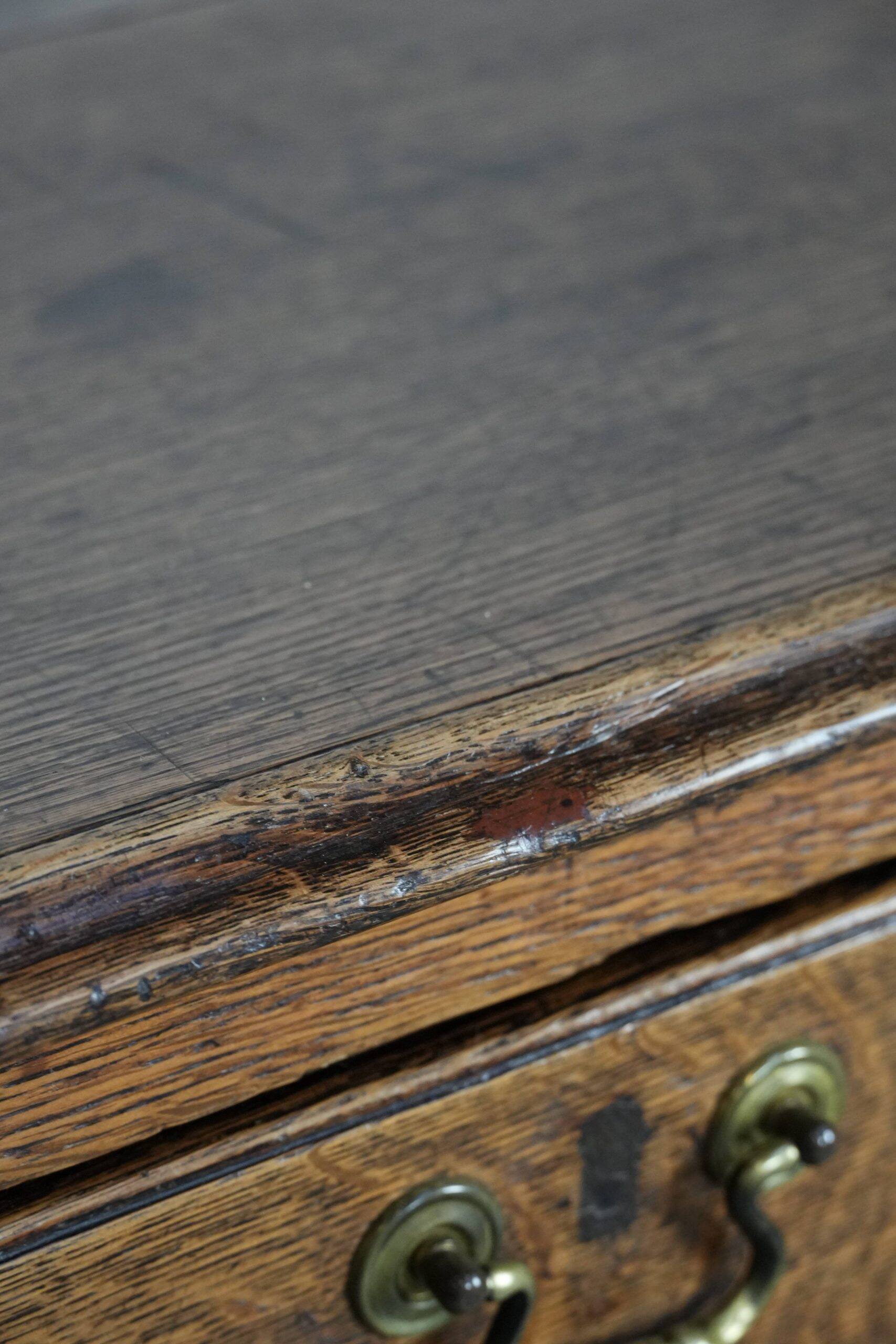 18th-century English antique oak commode