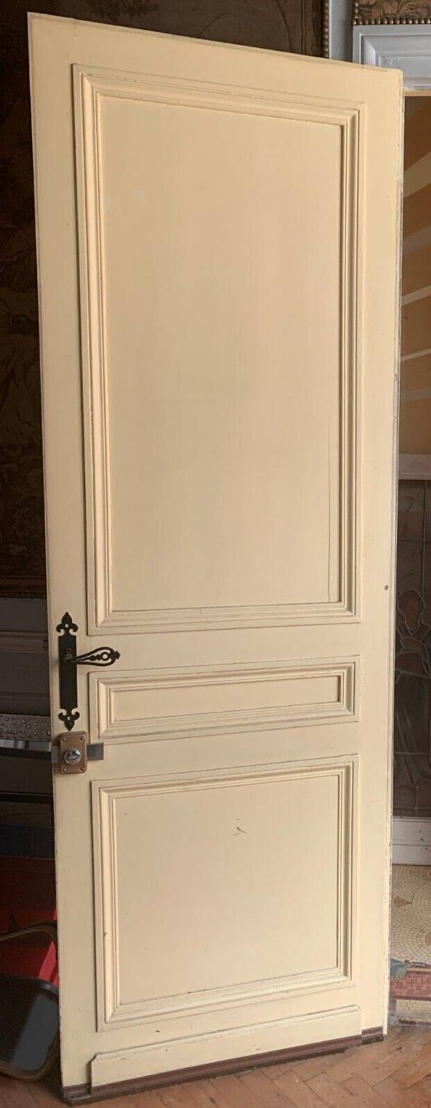 Double-sided passage door in 20th century patinated fir