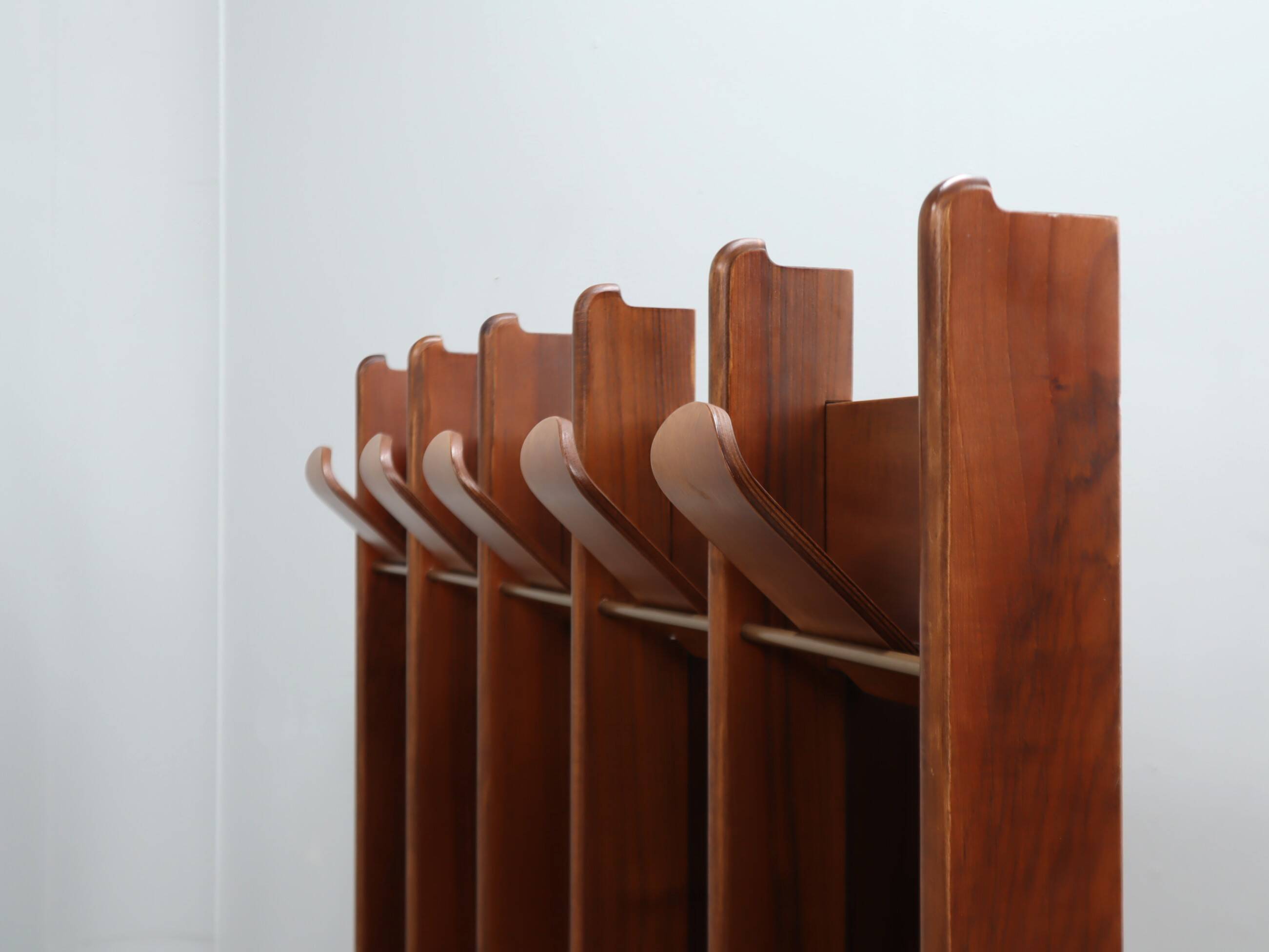 Vintage 1970s La Moderna Wood Entryway coat rack with mirrors
