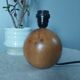 Table lamp foot ball light wood, lampshade ecru paper, 1970's