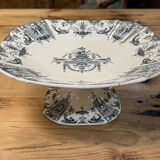 Gien earthenware fruit bowl with Mascaron decoration - early 20th century