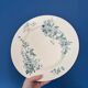 Round plate Longwy model Mignon – Antique earthenware with floral and bird decoration.