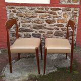 Pair of Danish chairs from the 1970s, Moller type.