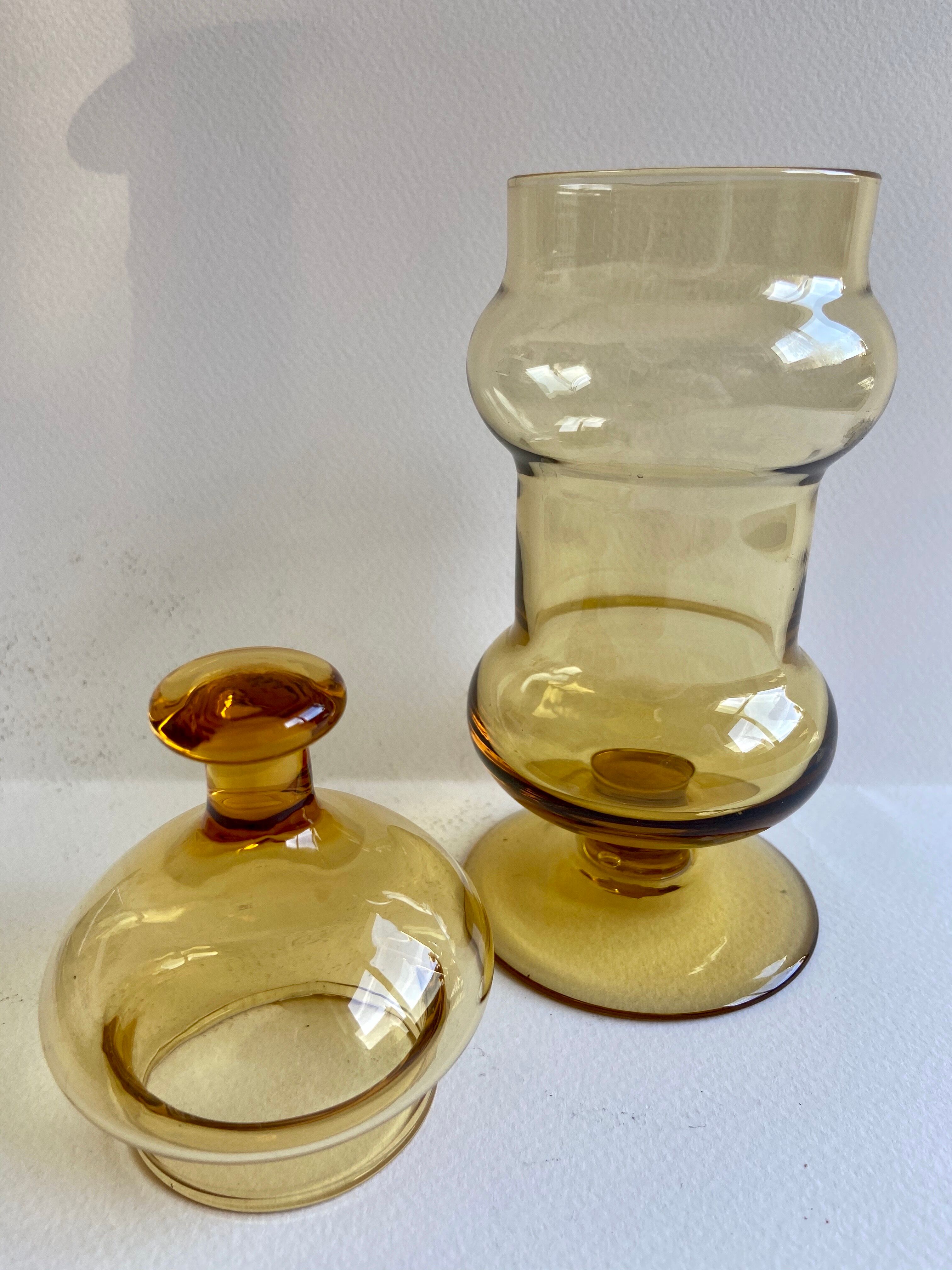Amber glass jar