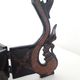Pedestal table / asian tripod plant holder - black lacquered wood - 1970