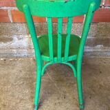 Antique Bistrot Chair Baumann Style Turned Wood Green Vintage