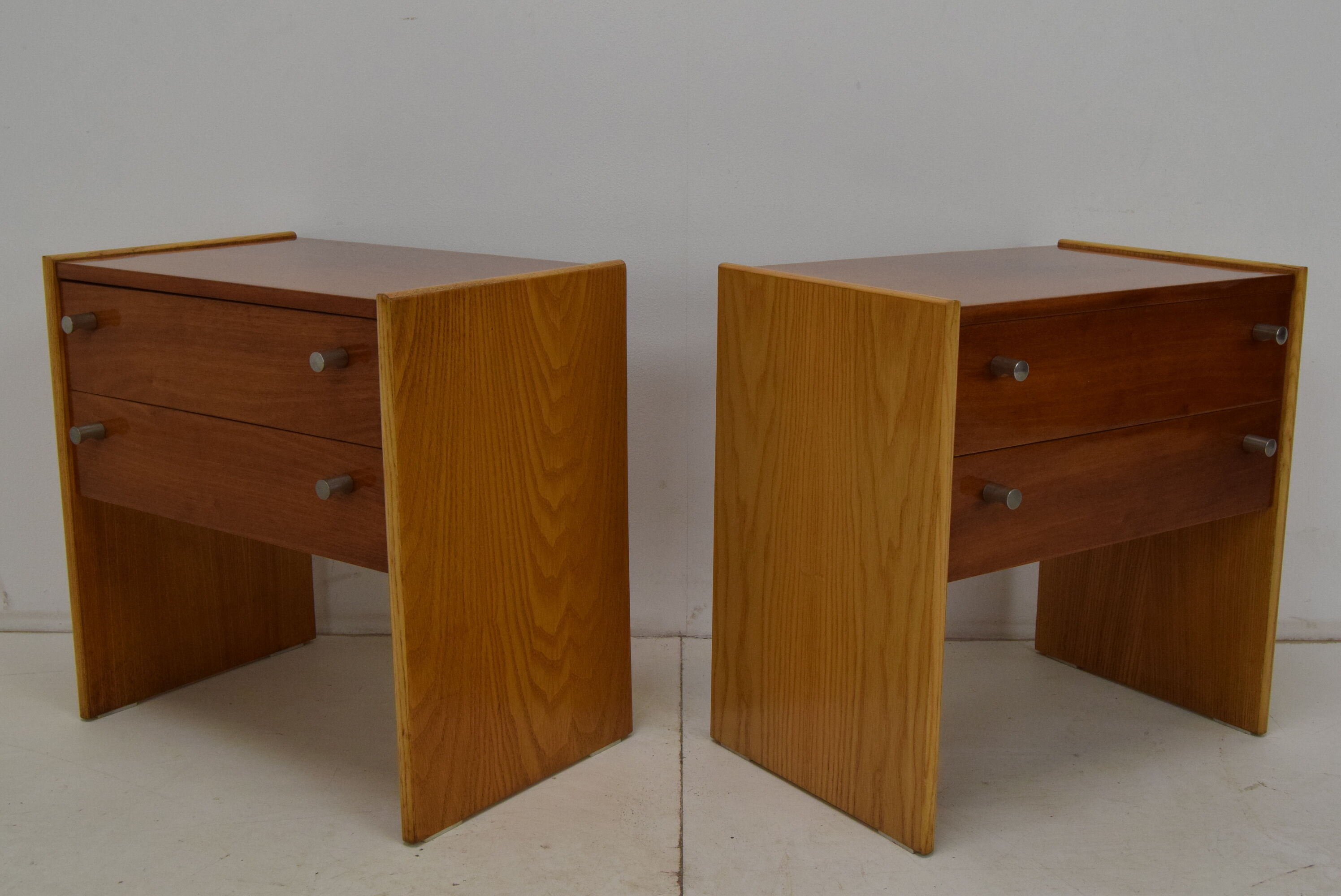 Pair of mid-century Bedside Tables,Bucovice,1970's.