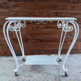 Desserte en bois blanc vintage